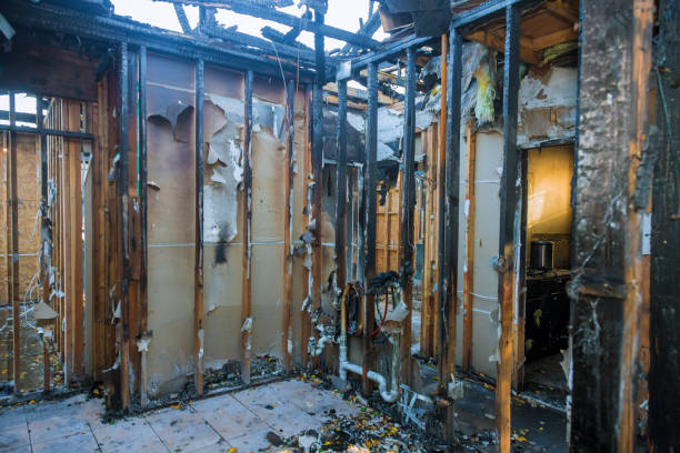 Professional Fire Damage Restoration technician working in Laurel, MT